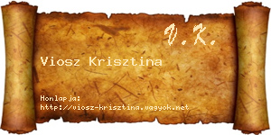 Viosz Krisztina névjegykártya
